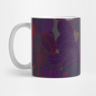 Aesthetic Dark Leaves Pattern Mug